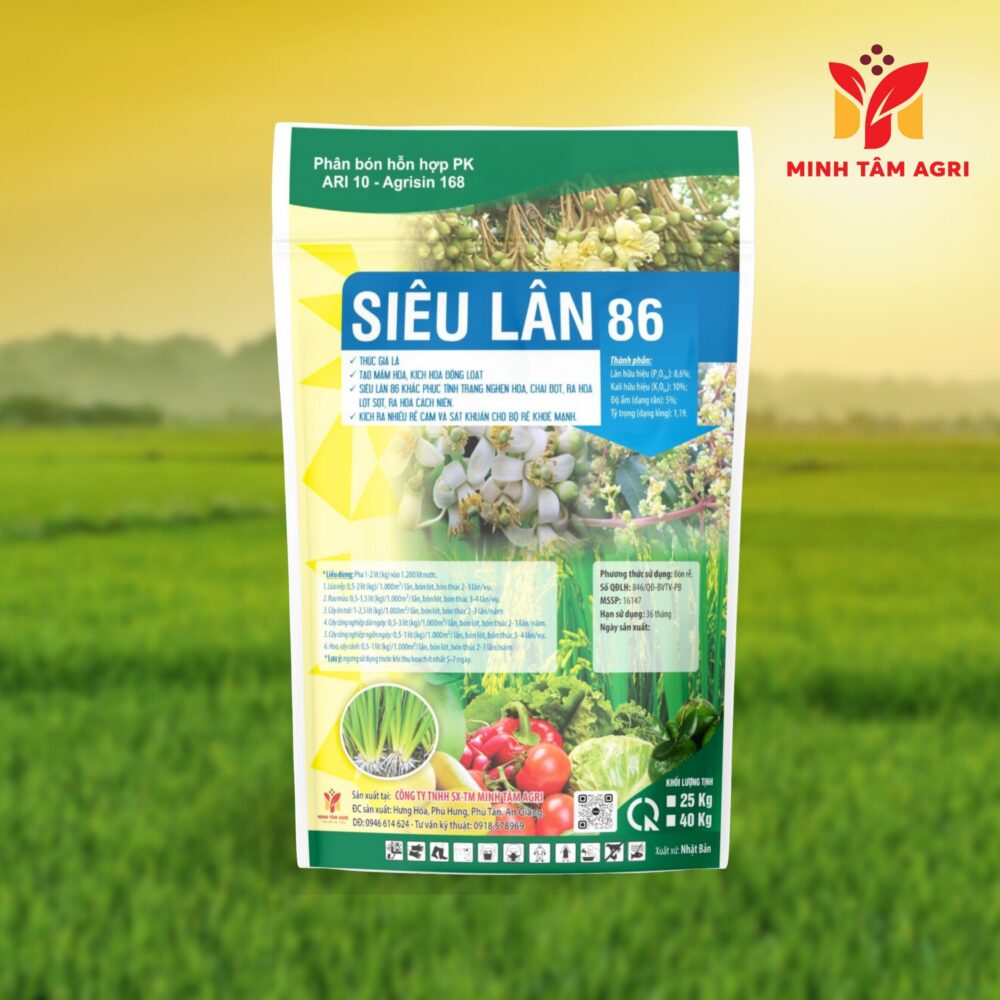 PHÂN BÓN HỖN HỢP PK AGRI 10 - AGRISIN 168 SIÊU LÂN 86